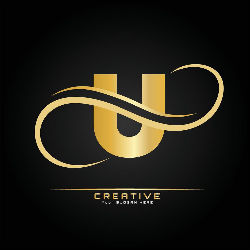 brief eerste luxueus logo sjabloon. logo gouden concept. brief logo met gouden luxe kleur en monogram ontwerp. vector