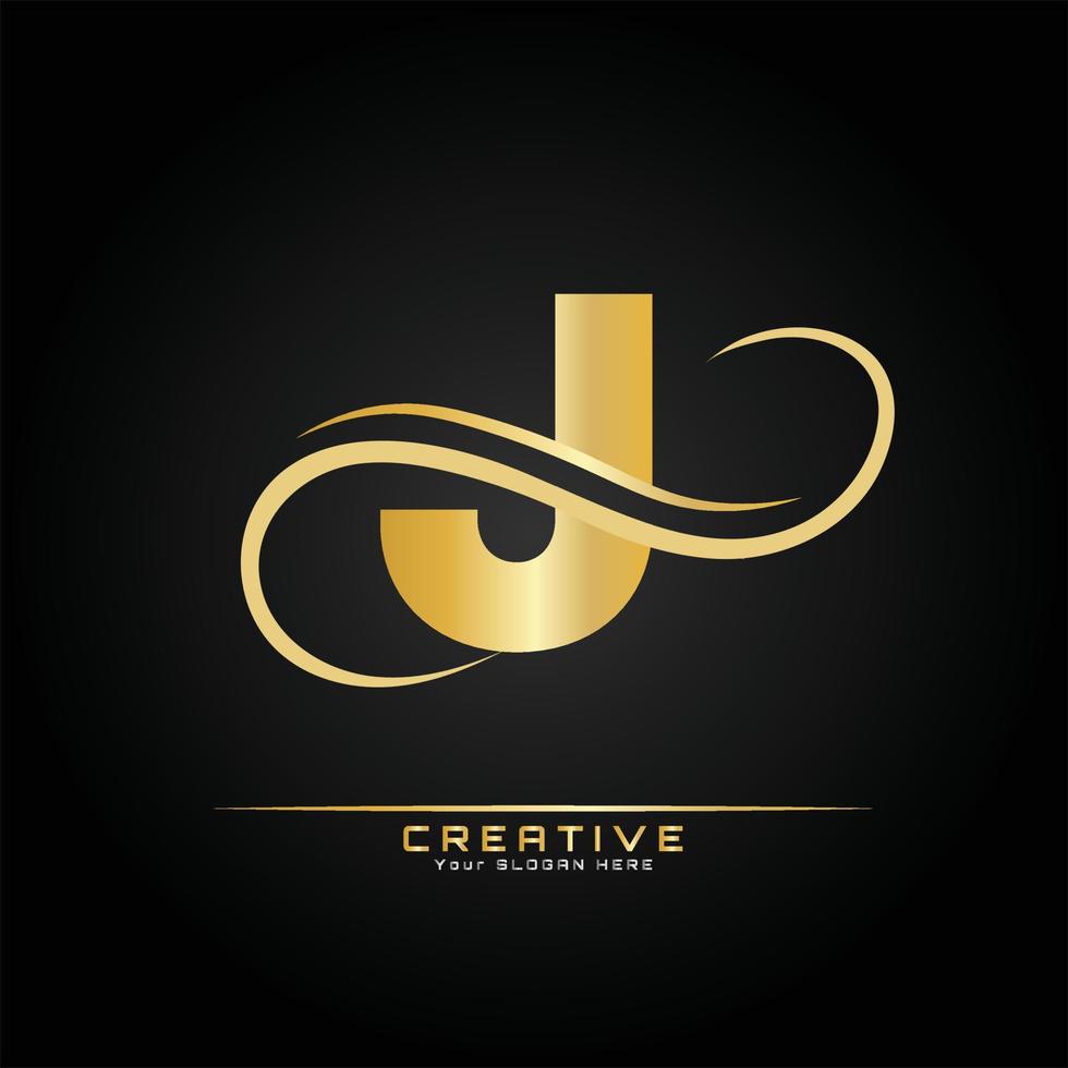 brief eerste luxueus logo sjabloon. logo gouden concept. brief logo met gouden luxe kleur en monogram ontwerp. vector