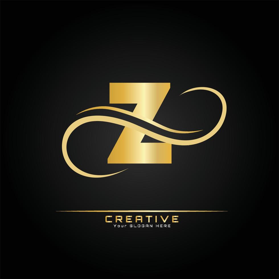 brief eerste luxueus logo sjabloon. logo gouden concept. brief logo met gouden luxe kleur en monogram ontwerp. vector