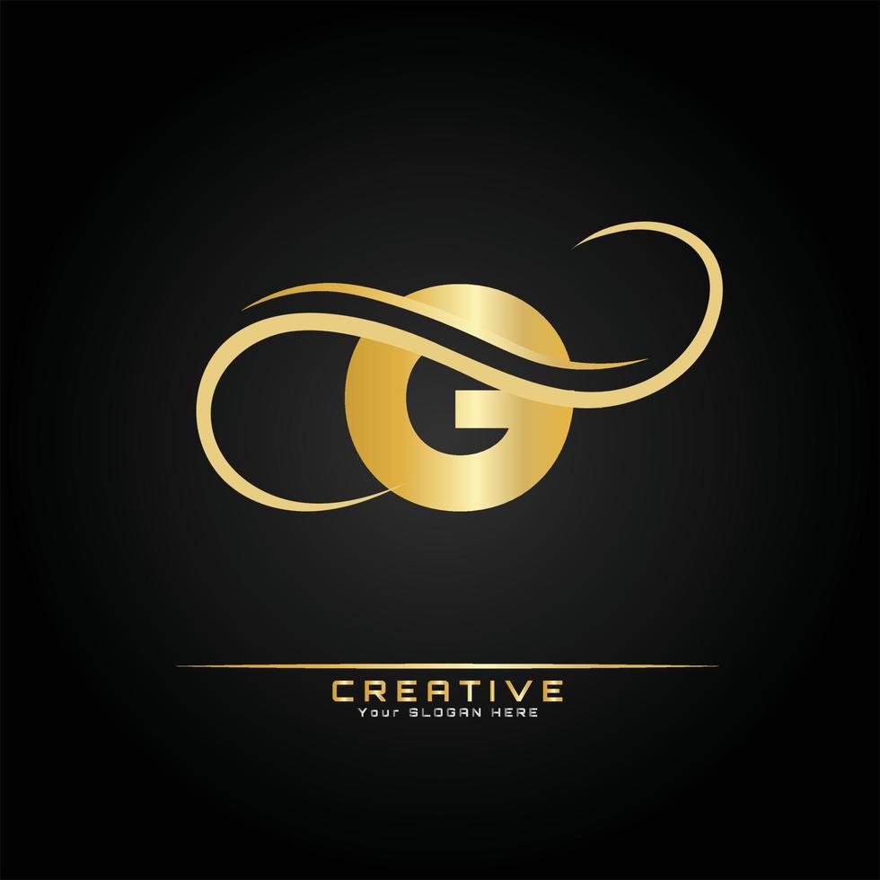 brief eerste luxueus logo sjabloon. logo gouden concept. brief logo met gouden luxe kleur en monogram ontwerp. vector