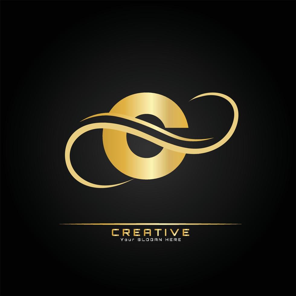 brief eerste luxueus logo sjabloon. logo gouden concept. brief logo met gouden luxe kleur en monogram ontwerp. vector