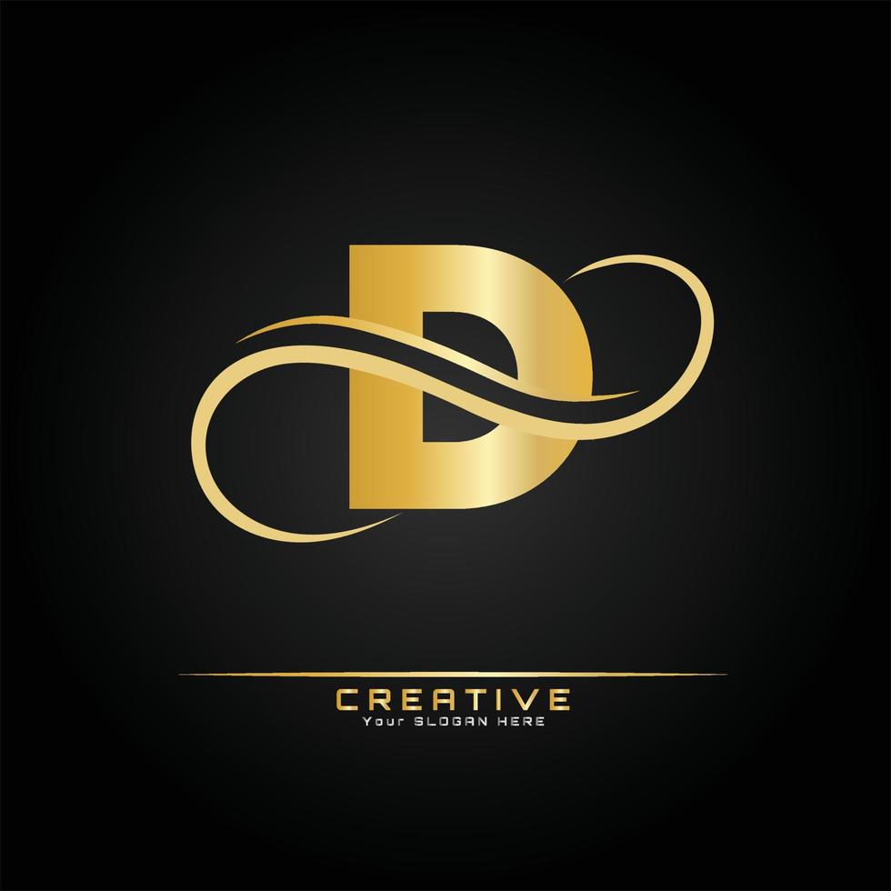 brief eerste luxueus logo sjabloon. logo gouden concept. brief logo met gouden luxe kleur en monogram ontwerp. vector