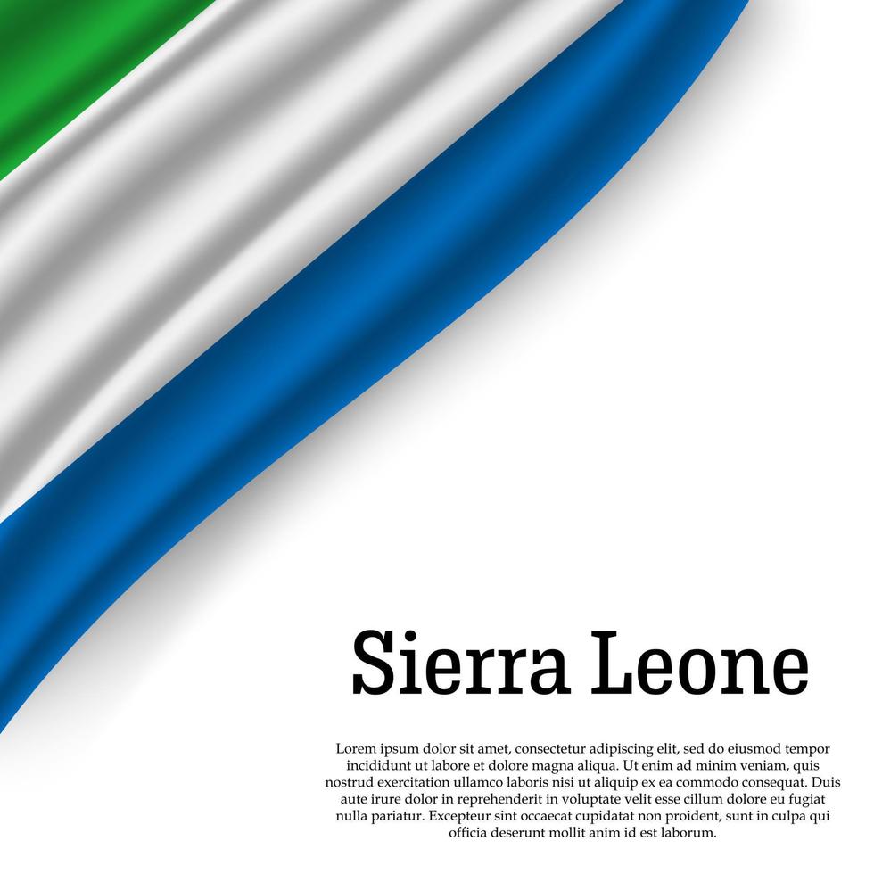 golvend vlag van Sierra Leone vector