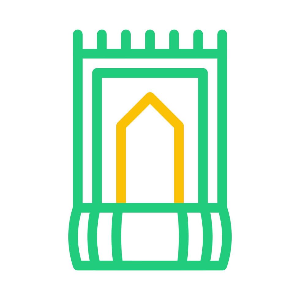 tapijt icoon duokleur groen geel stijl Ramadan illustratie vector element en symbool perfect.