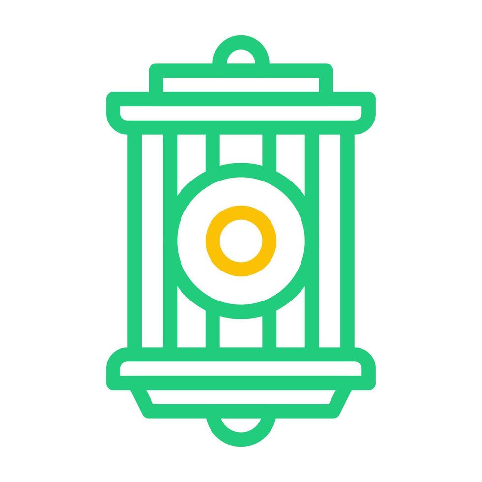 lantaarn icoon duokleur groen geel stijl Ramadan illustratie vector element en symbool perfect.