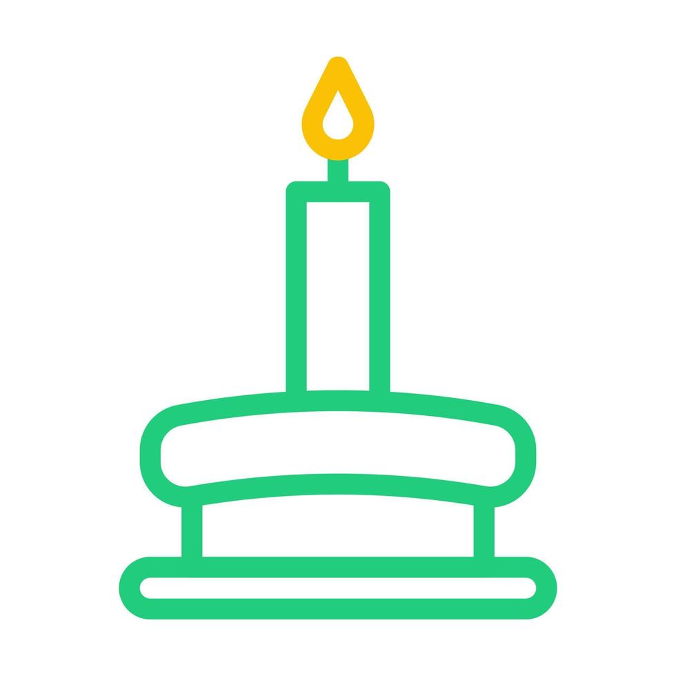kaars icoon duokleur groen geel stijl Ramadan illustratie vector element en symbool perfect.