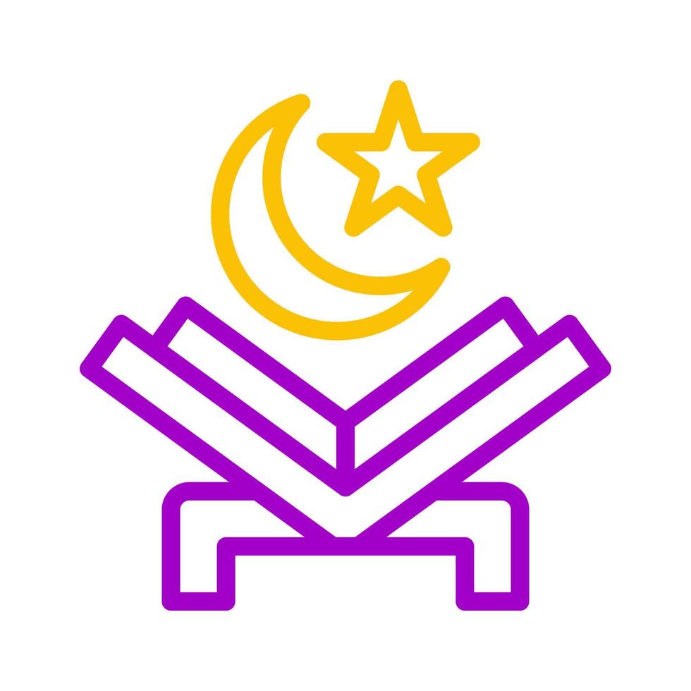 koran icoon duokleur Purper geel stijl Ramadan illustratie vector element en symbool perfect.