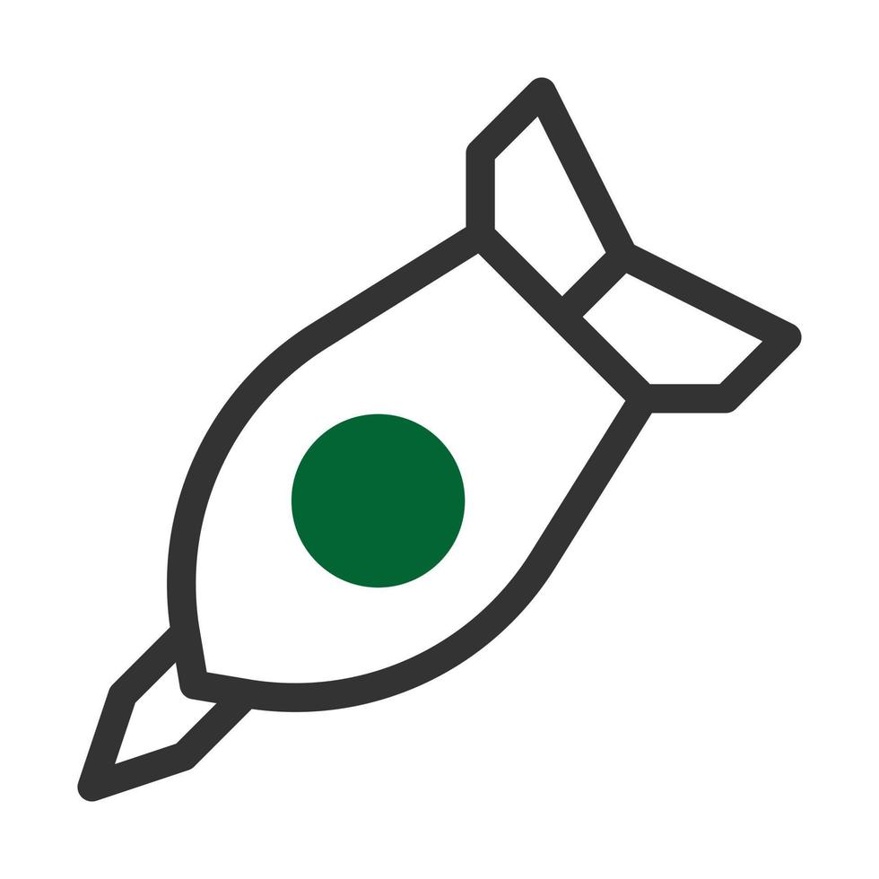 raket icoon duotoon stijl grijs groen kleur leger illustratie vector leger element en symbool perfect.