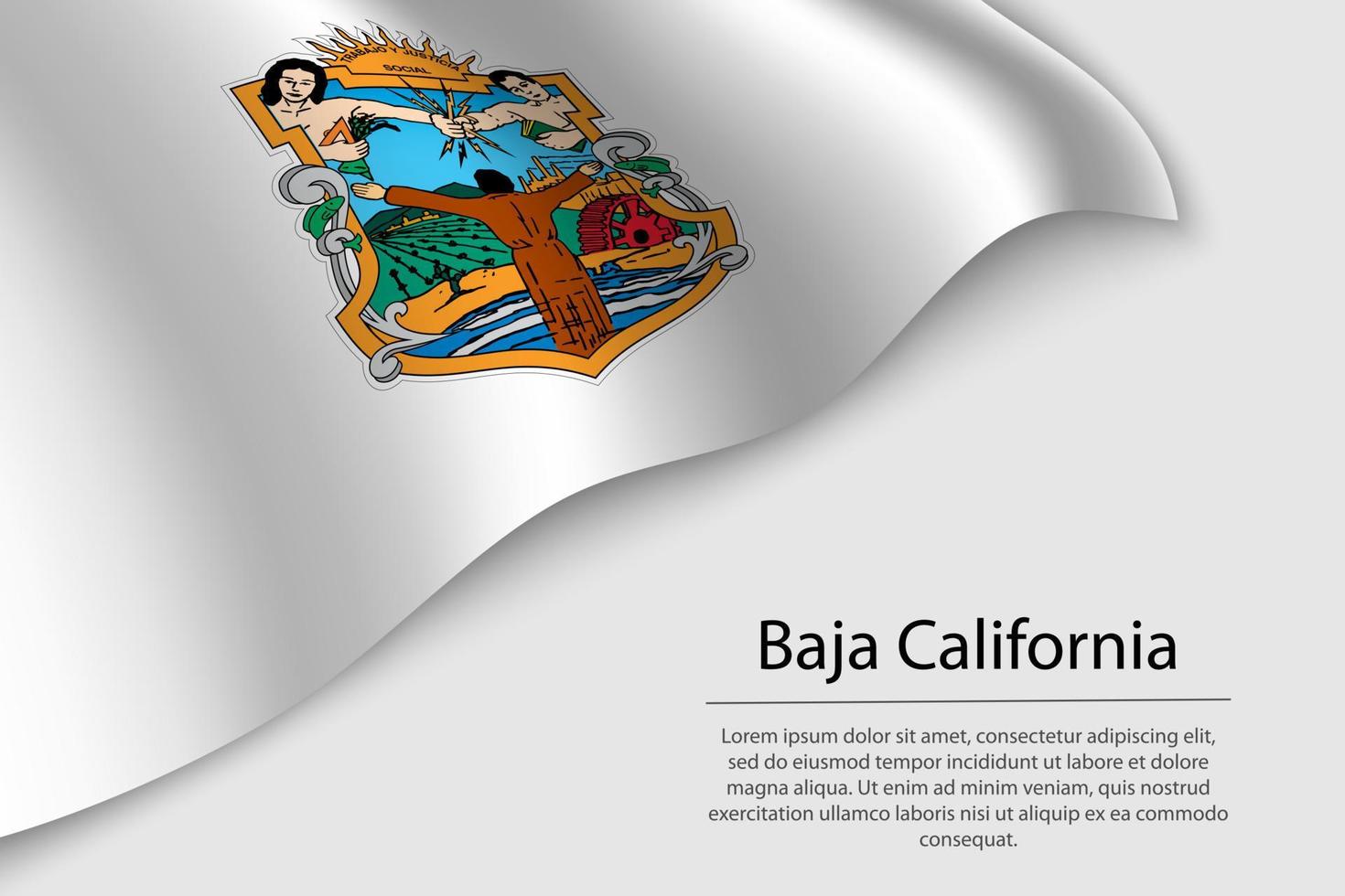 Golf vlag van baja Californië is een regio van Mexico vector