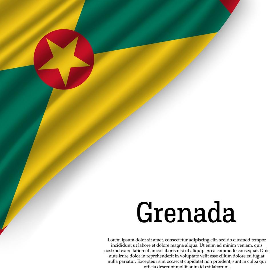 golvend vlag van Grenada vector