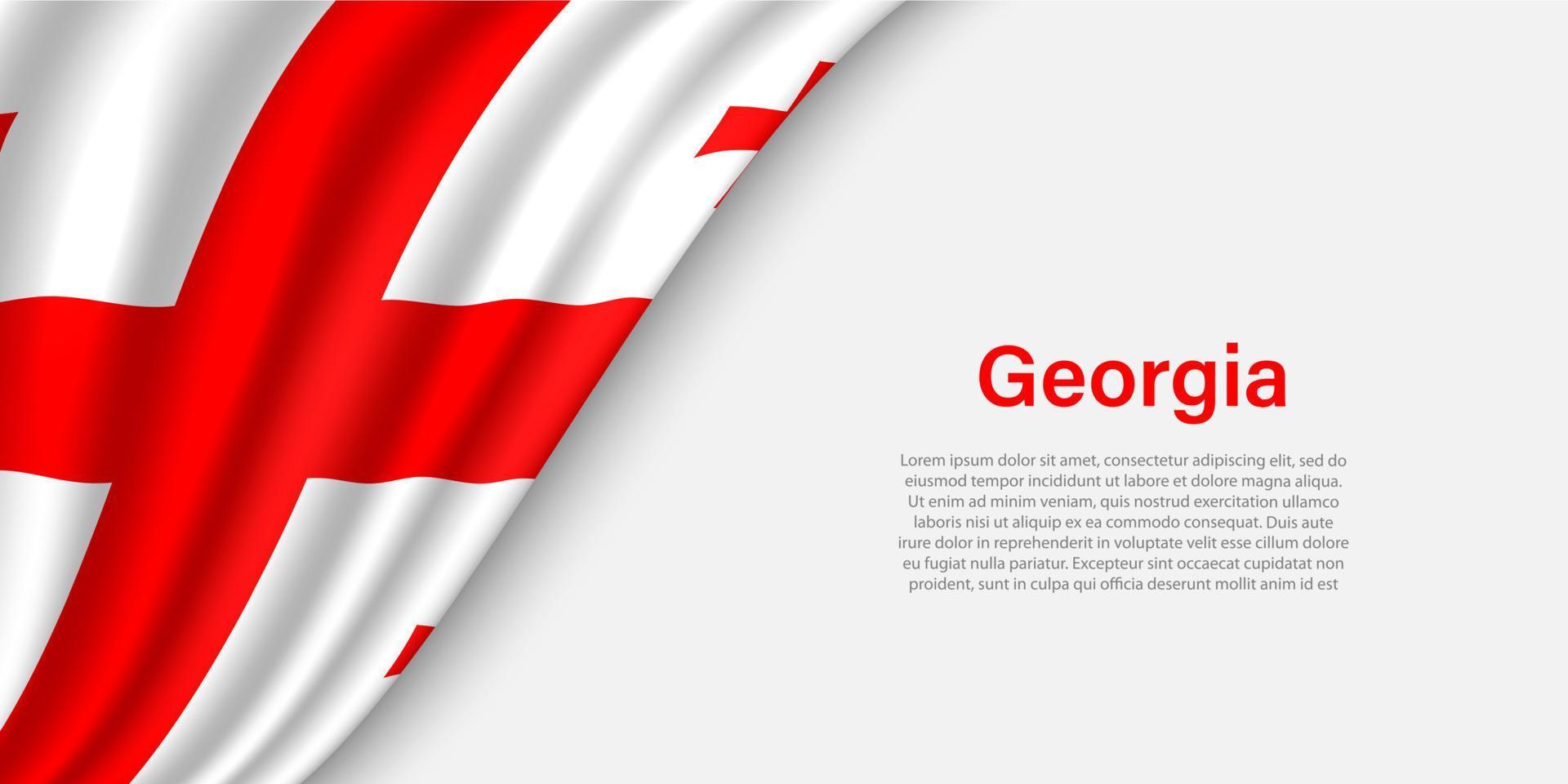 Golf vlag van Georgië Aan wit achtergrond. vector