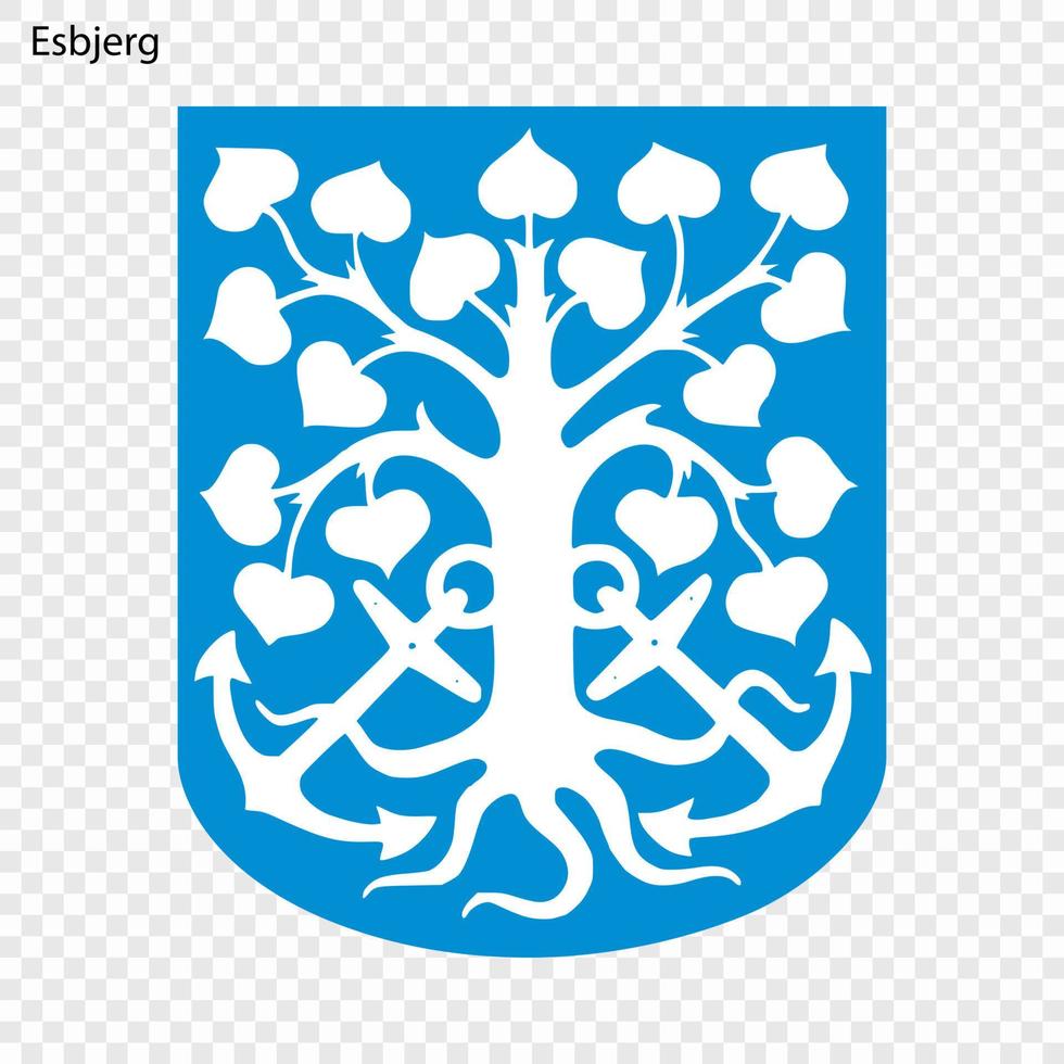 embleem van stad van Denemarken vector