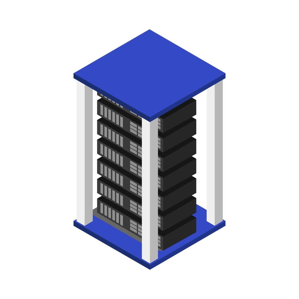 isometrische server op witte achtergrond vector