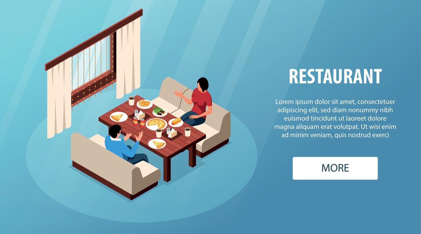 isometrische restaurant concept vector