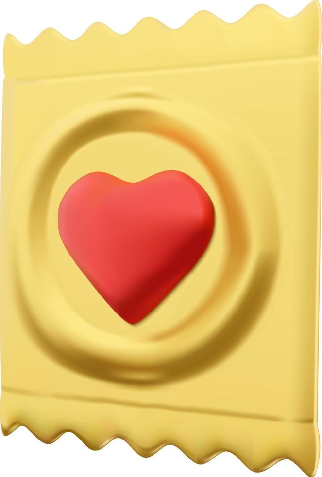 condooms met een hart. bruiloft en Valentijn dag concept. vector tekenfilm geïsoleerd illustratie