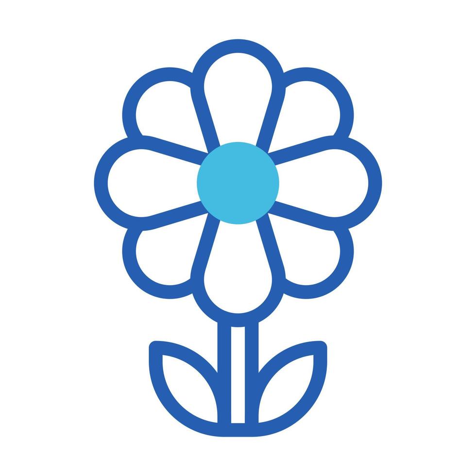 bloem icoon duotoon blauw stijl Pasen illustratie vector element en symbool perfect.