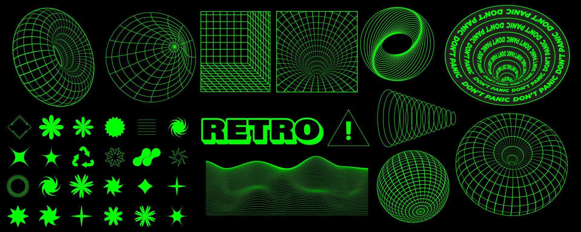 cyberpunk ontwerp elementen in retro futuristische stijl. y2k stijlvol. vector