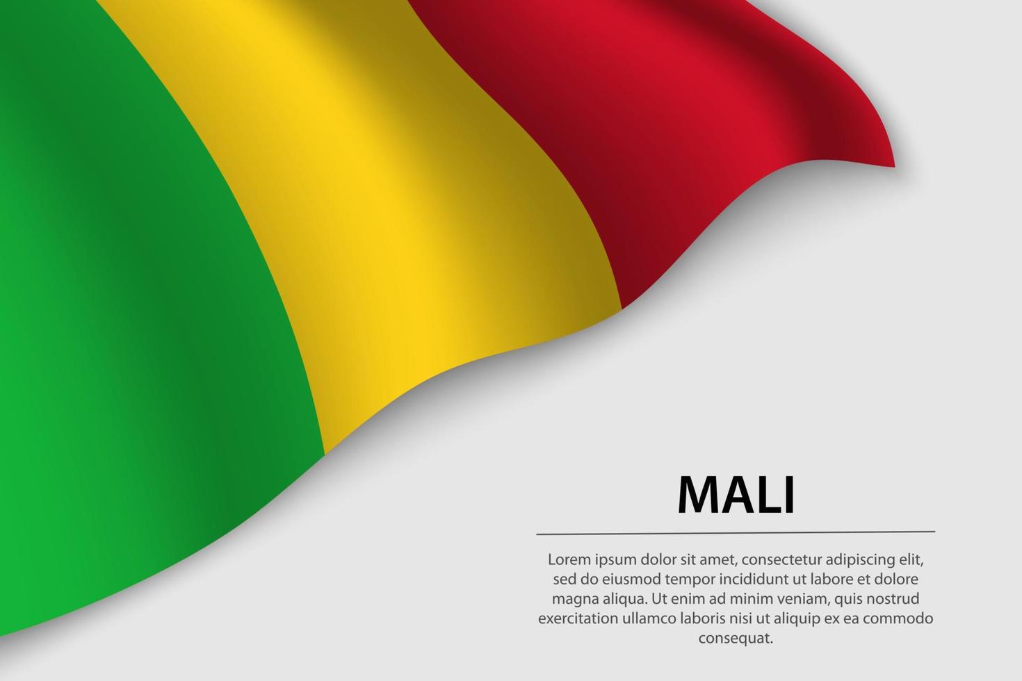 Golf vlag van Mali Aan wit achtergrond. banier of lint vector t