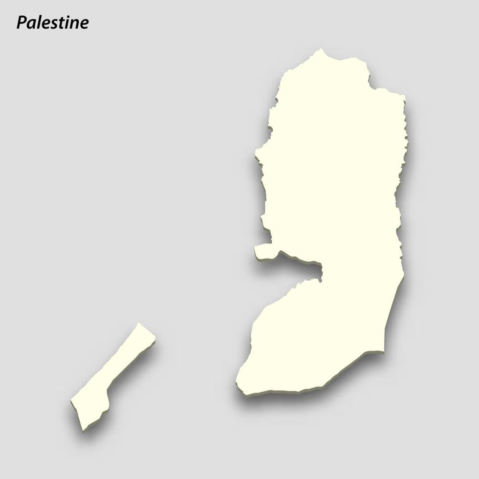 3d isometrische kaart van Palestina geïsoleerd met schaduw vector