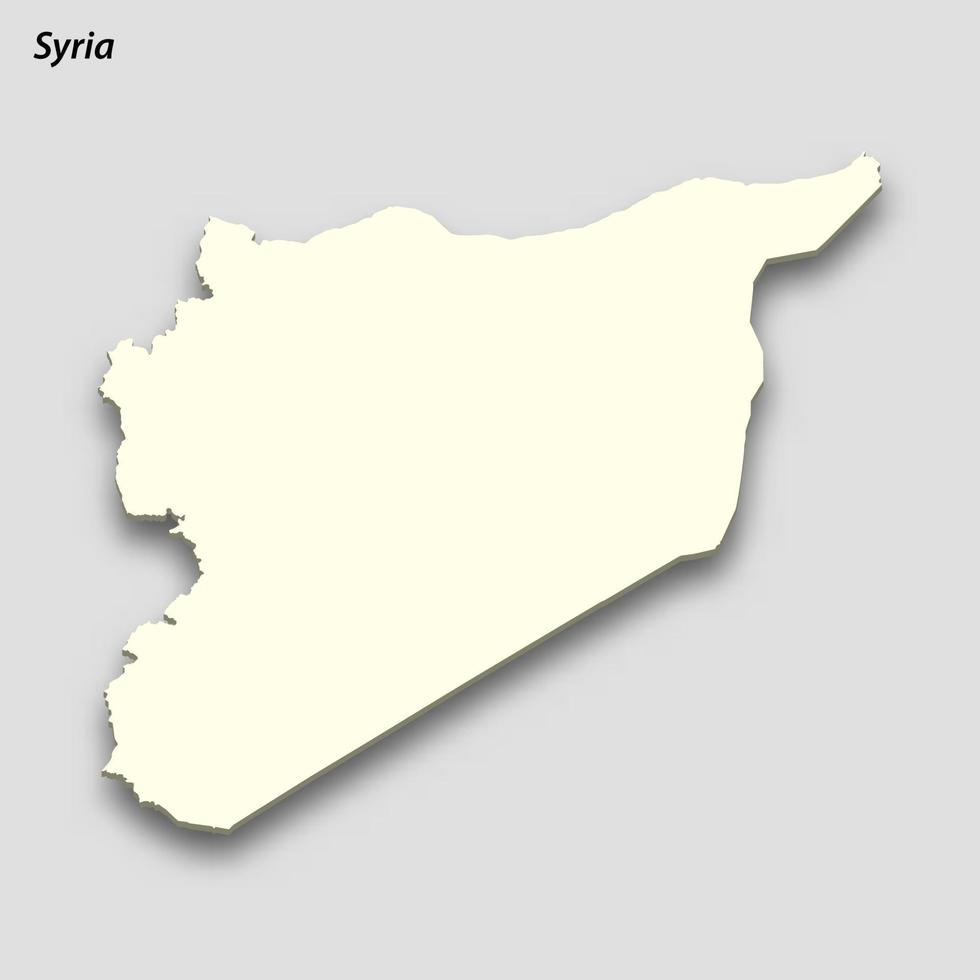 3d isometrische kaart van Syrië geïsoleerd met schaduw vector