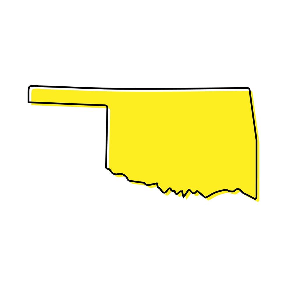 gemakkelijk schets kaart van Oklahoma is een staat van Verenigde staten. stijl vector