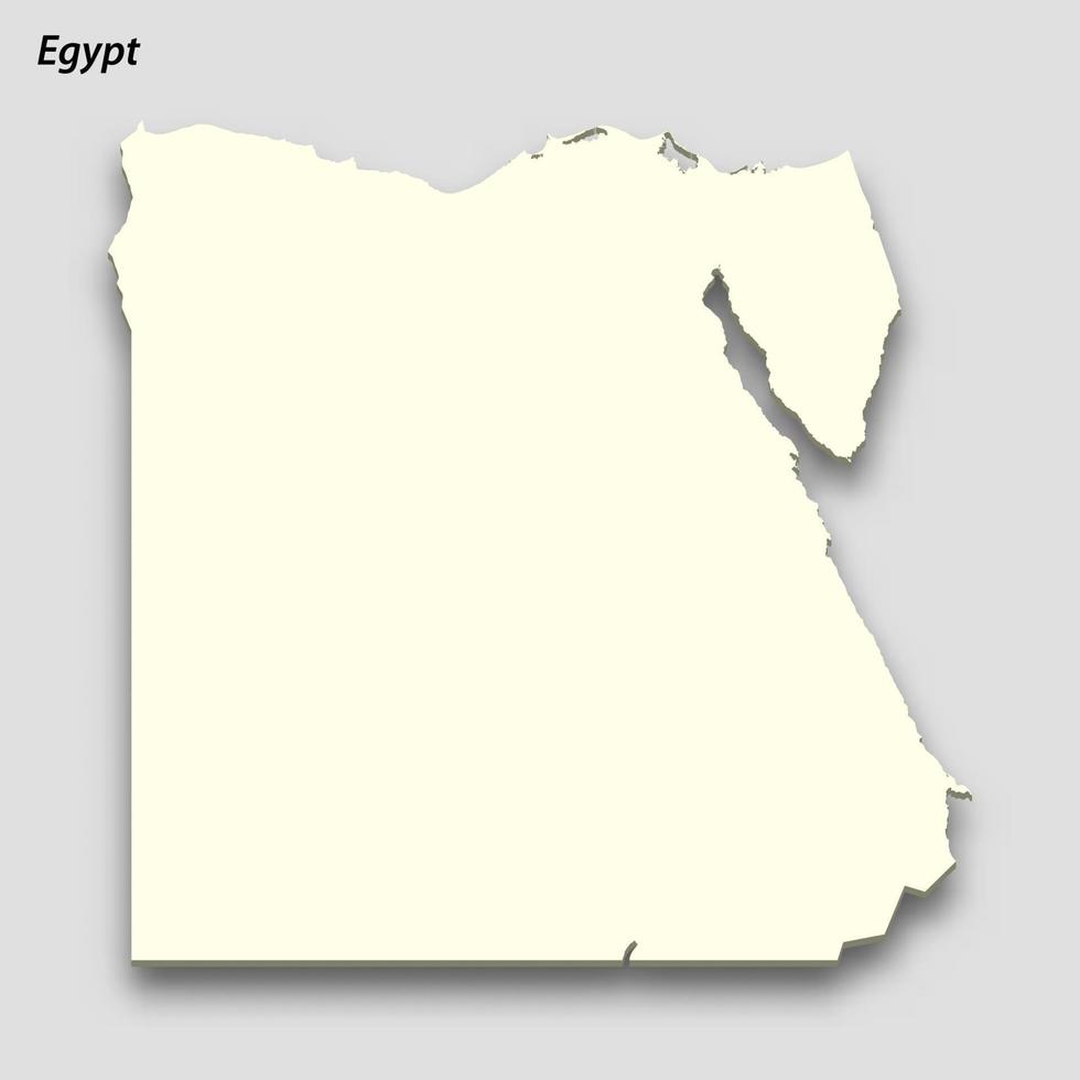 3d isometrische kaart van Egypte geïsoleerd met schaduw vector