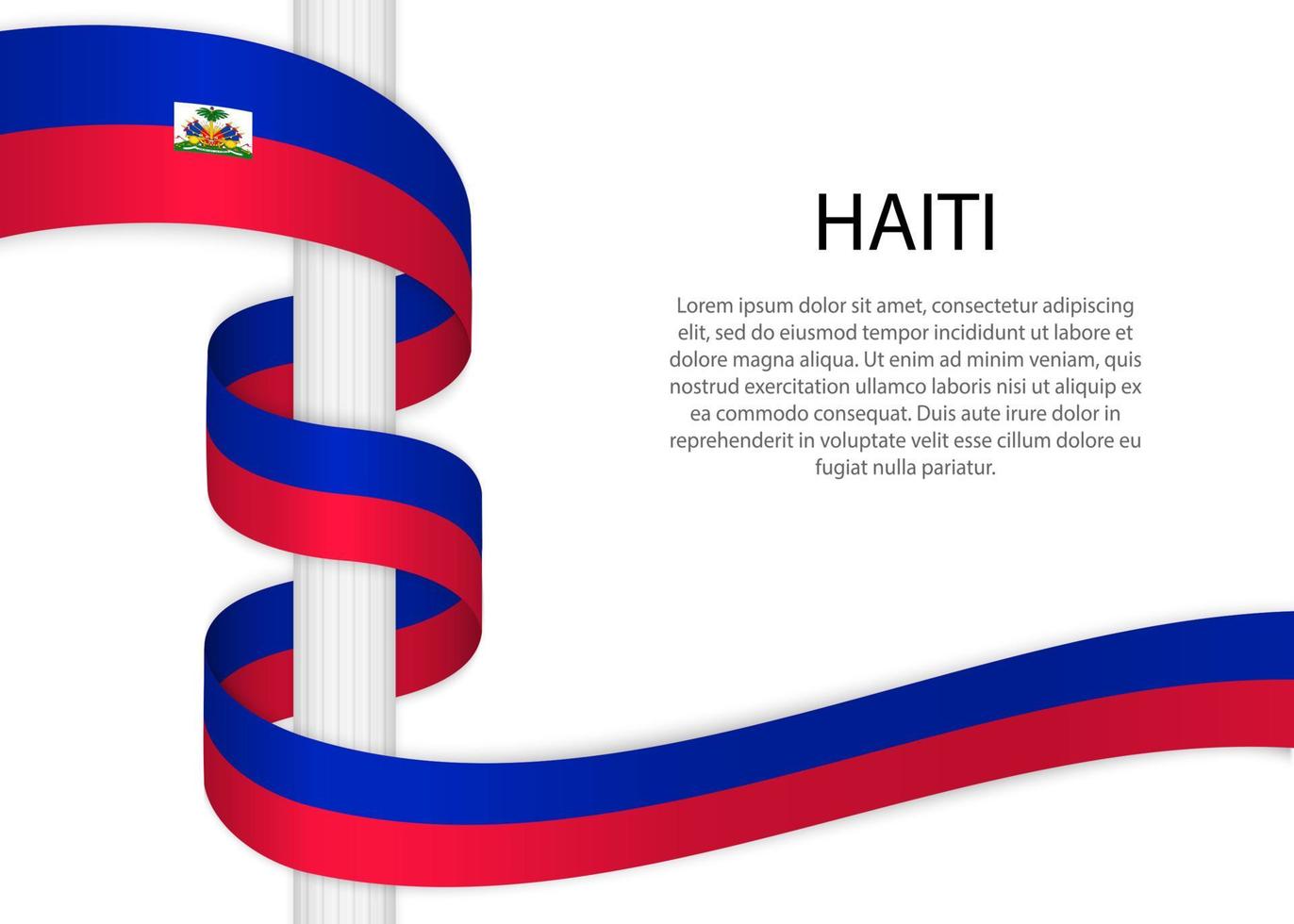 golvend lint Aan pool met vlag van Haïti. sjabloon voor onafhankelijk vector