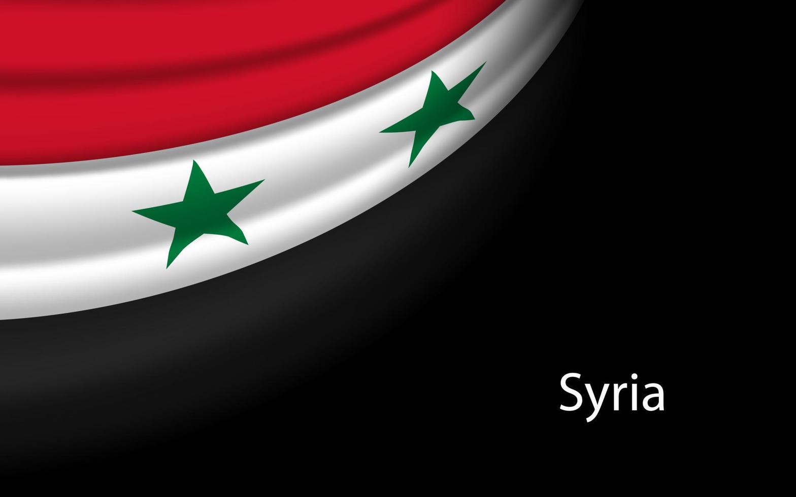 Golf vlag van Syrië Aan donker achtergrond. vector