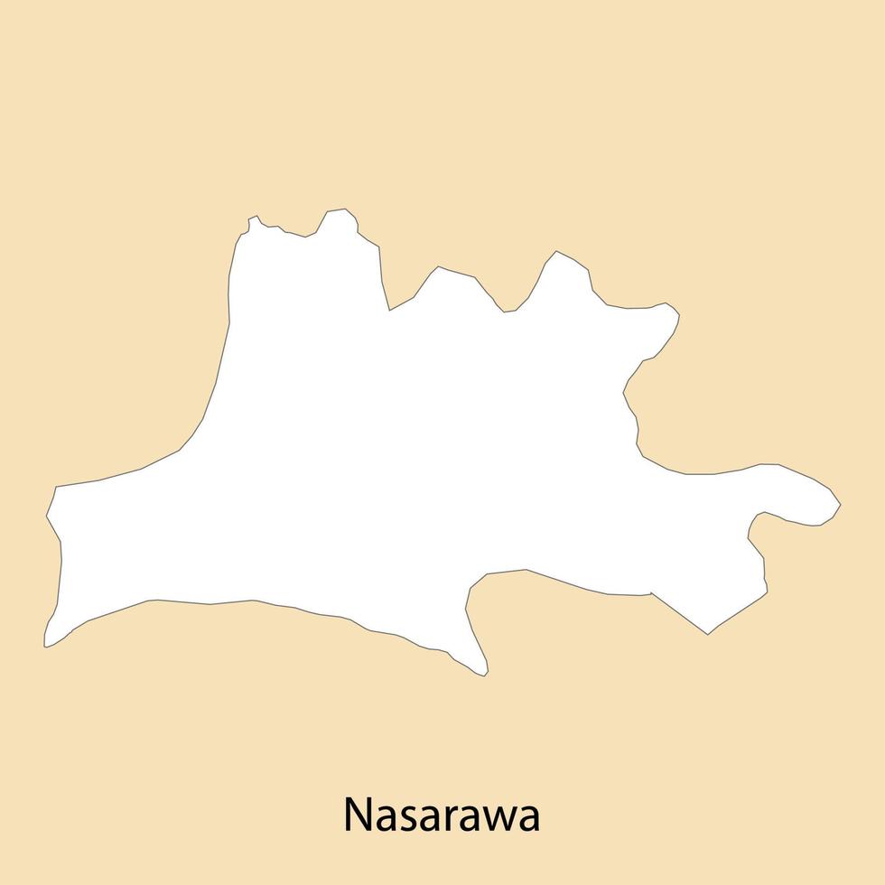 hoog kwaliteit kaart van nasarawa is een regio van Nigeria vector
