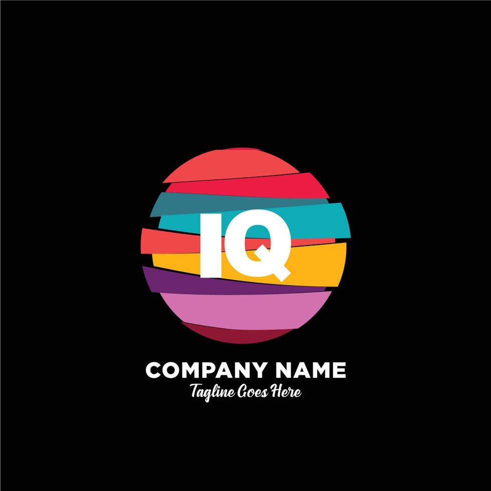 iq eerste logo met kleurrijk sjabloon vector