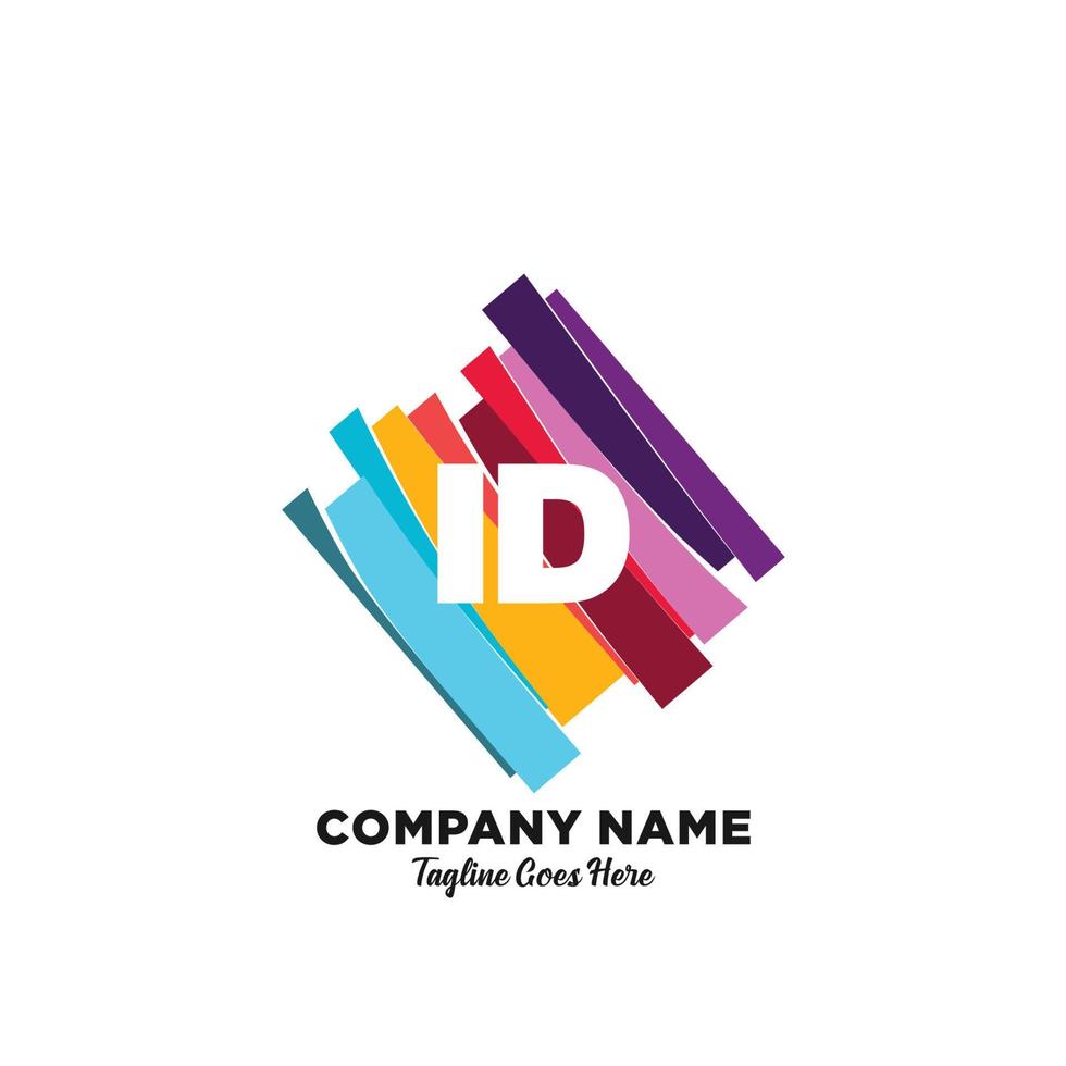ID kaart eerste logo met kleurrijk sjabloon vector
