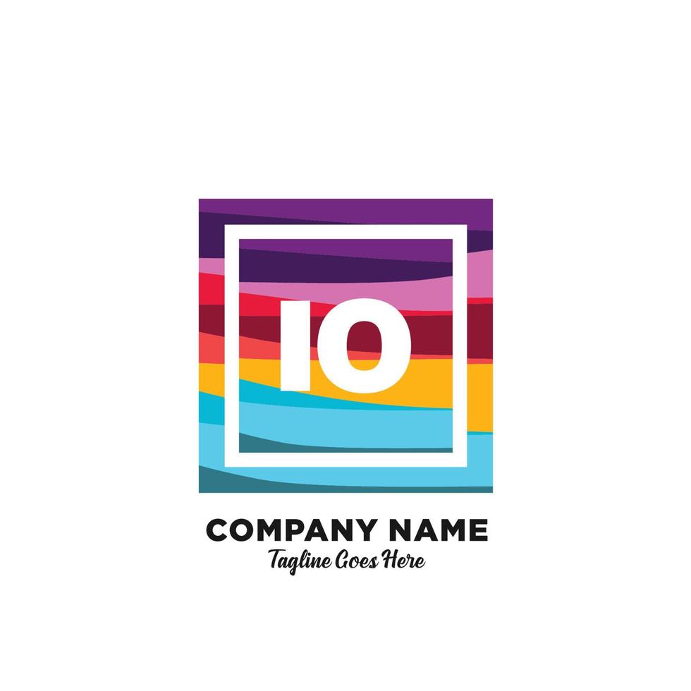 io eerste logo met kleurrijk sjabloon vector