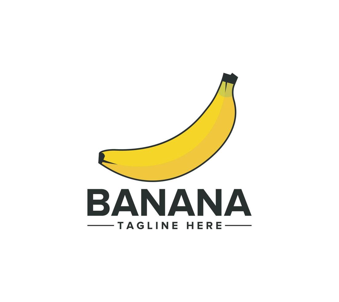 banaan fruit logo ontwerp Aan wit achtergrond, vector illustratie.