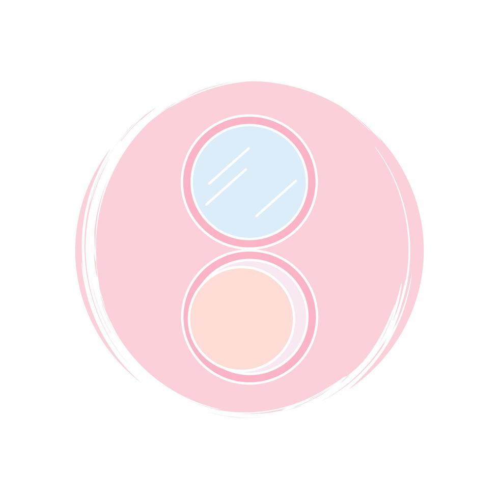 gezicht poeder maken omhoog icoon logo vector illustratie Aan cirkel met borstel structuur voor sociaal media verhaal hoogtepunt
