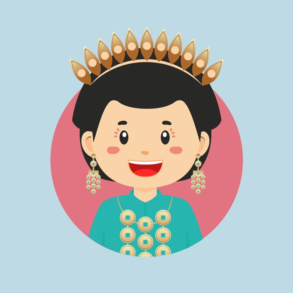 avatar van een zuiden sulawesi Indonesisch karakter vector