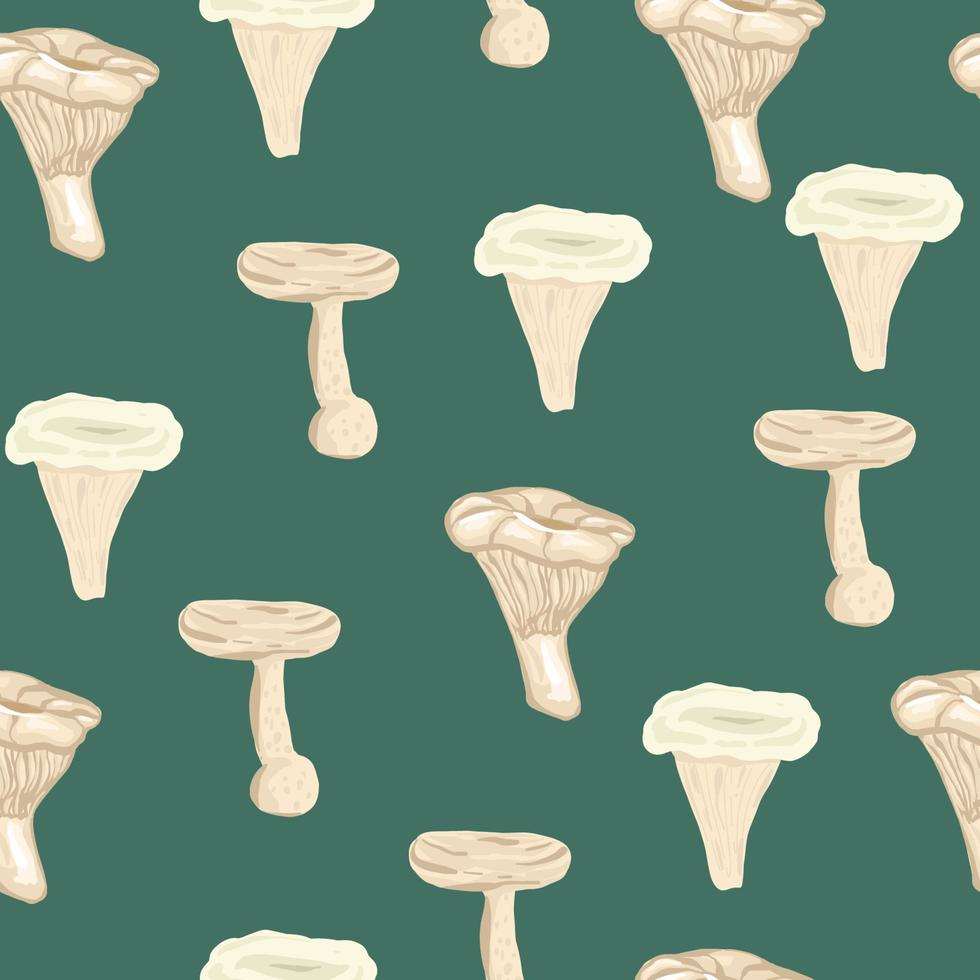 schattig champignons met wit dots Aan groen achtergrond, kleurrijk achtergrond voor het drukken brochure, poster, kaart, afdrukken, textiel, tijdschriften, sport dragen. meetkundig modern modieus ontwerp vector