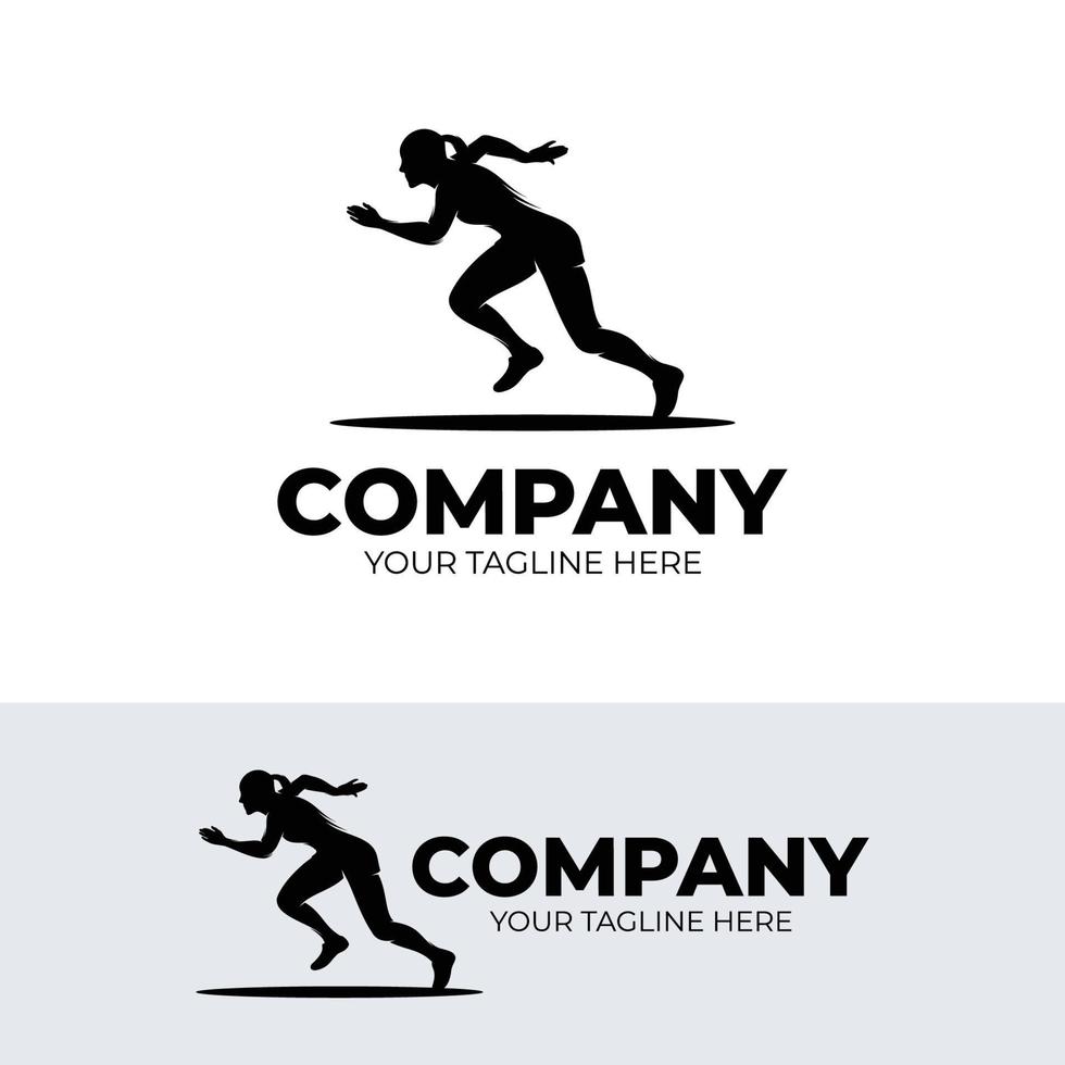 rennen vrouw logo ontwerp inspiratie vector