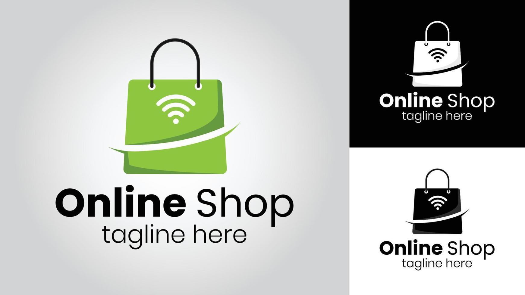 online boodschappen doen bedrijf vector logo ontwerp