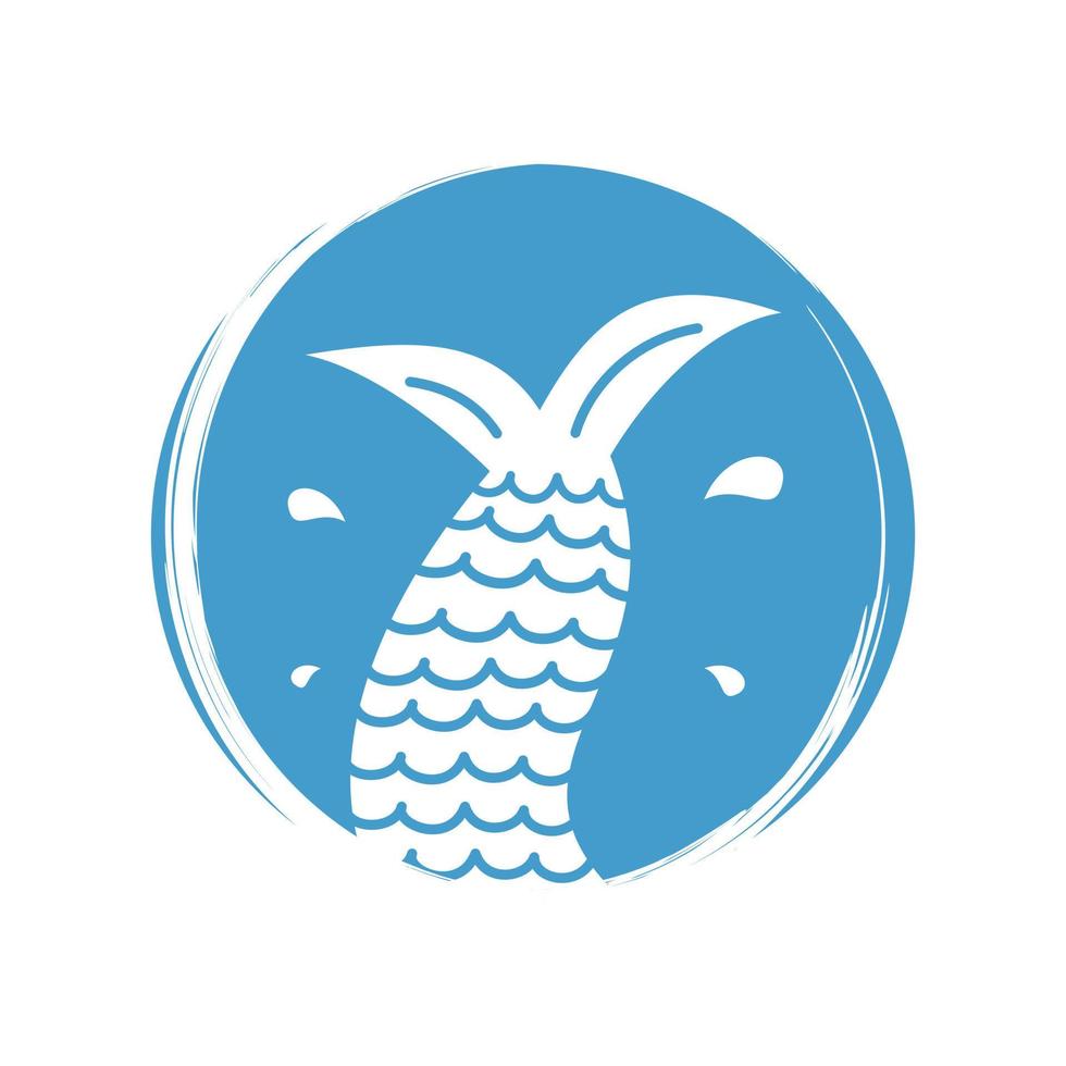 schattig logo of icoon vector met meermin in de zee, illustratie Aan cirkel voor sociaal media verhaal en highlights