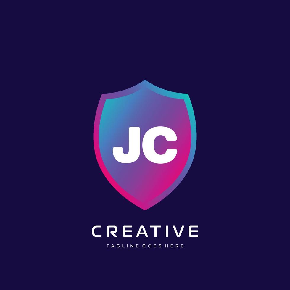 jc eerste logo met kleurrijk sjabloon vector. vector