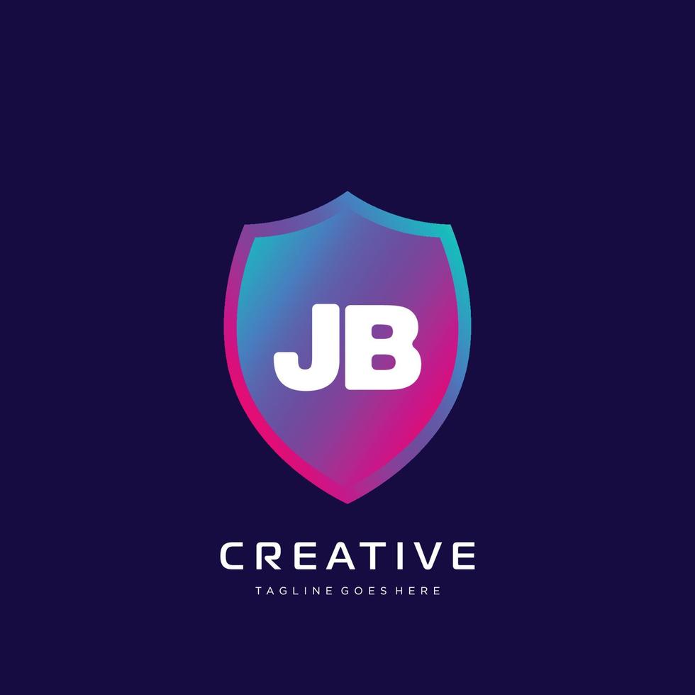 jb eerste logo met kleurrijk sjabloon vector. vector