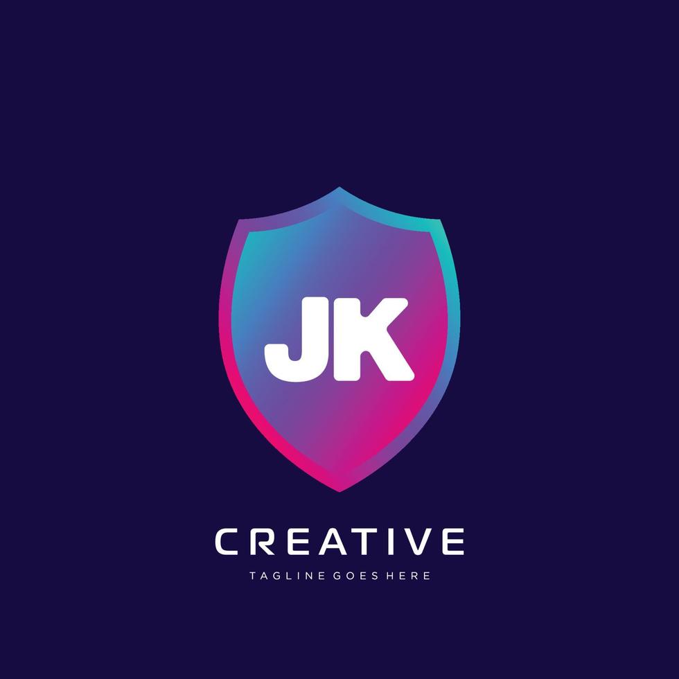 jk eerste logo met kleurrijk sjabloon vector. vector