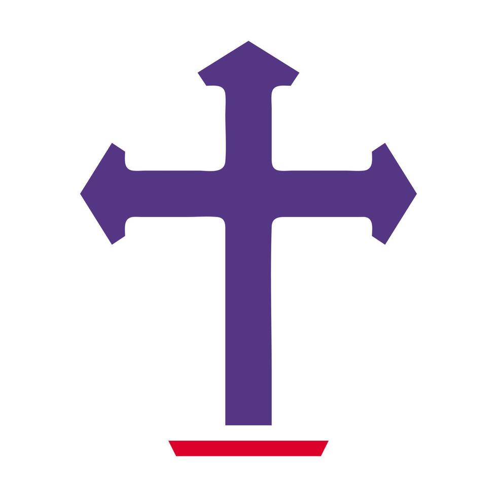 christen icoon solide rood Purper stijl Pasen illustratie vector element en symbool perfect.