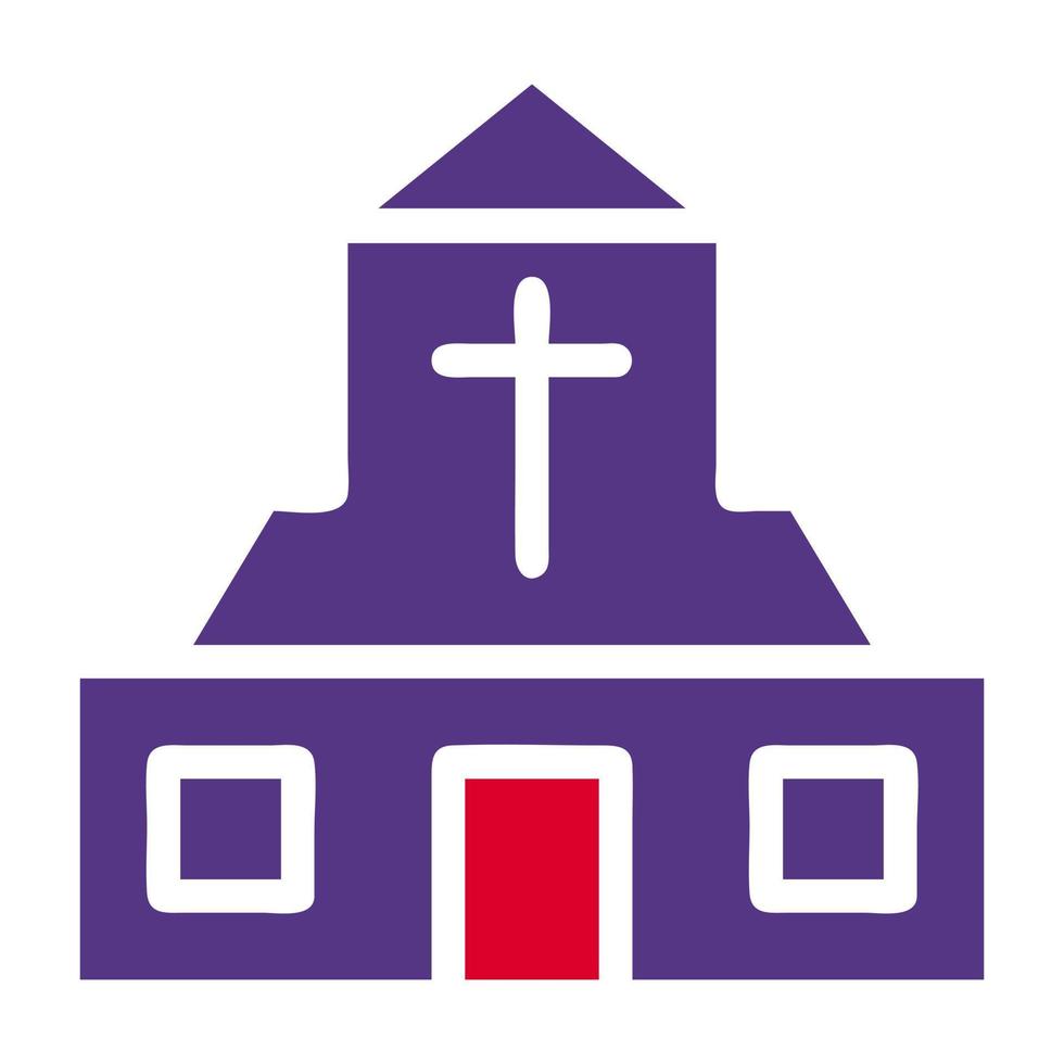 kathedraal icoon solide rood Purper stijl Pasen illustratie vector element en symbool perfect.