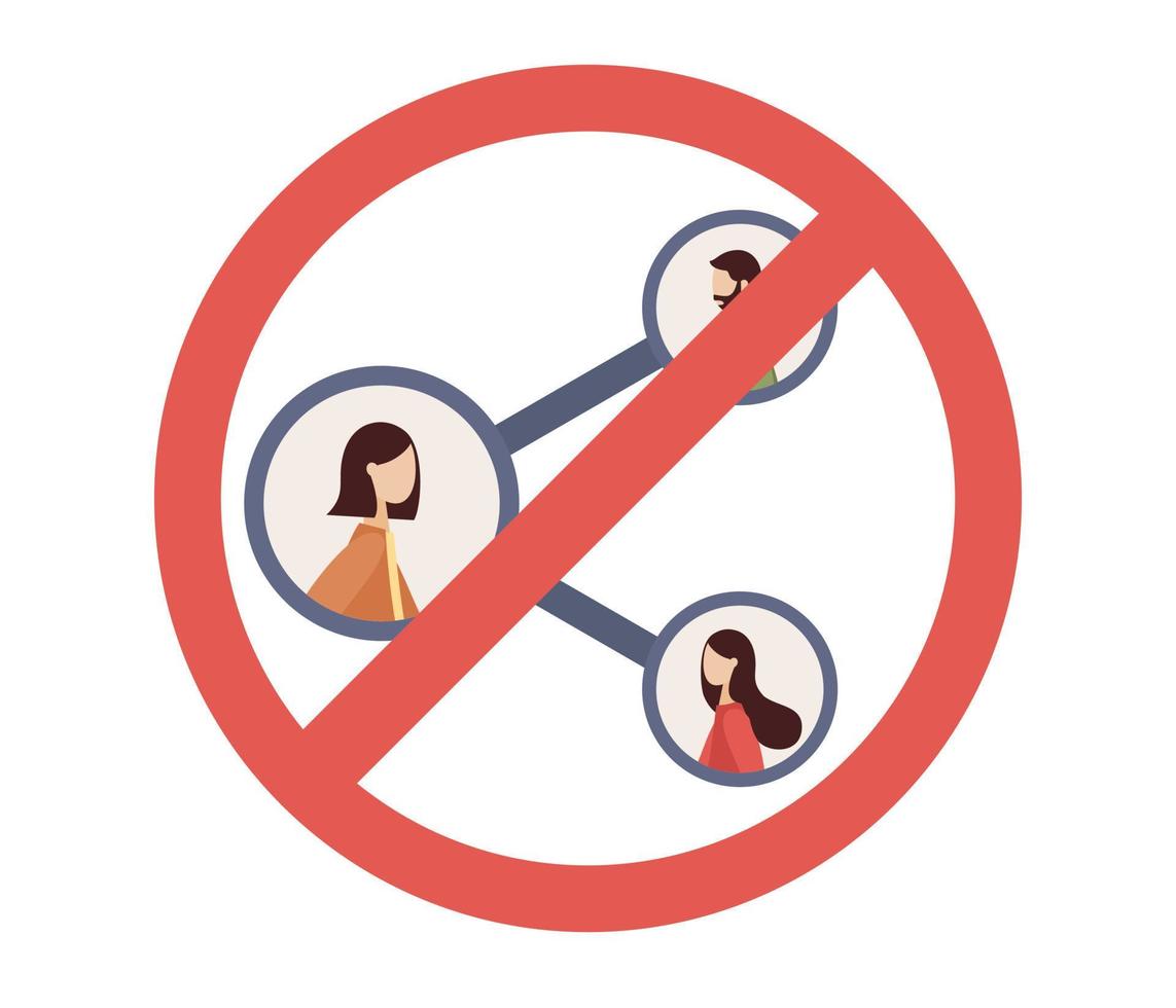 sharing niet toegestaan icoon. sharing verbod teken. Nee deel. vector vlak illustratie