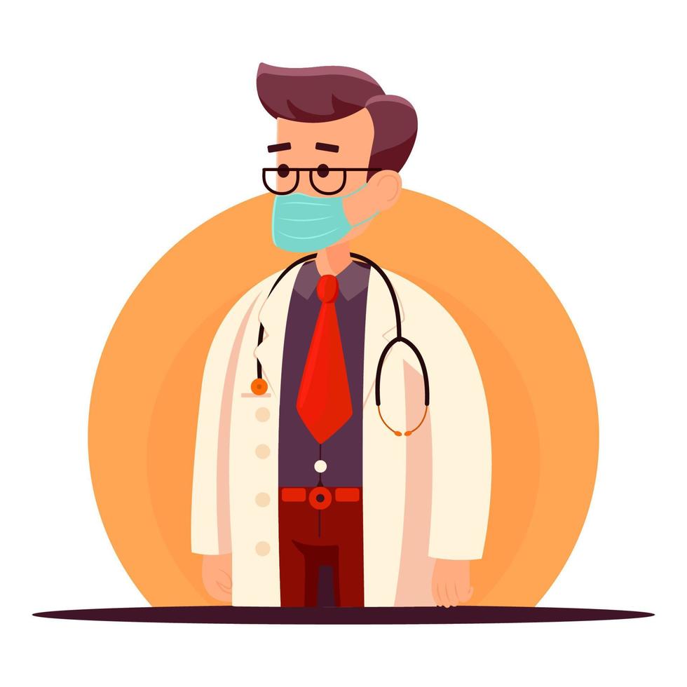 illustratie met een tekenfilm dokter. banier voor nationaal dokter dag viering. geneesmiddel. vlak ontwerp voor sociaal media, poster, banier, vector