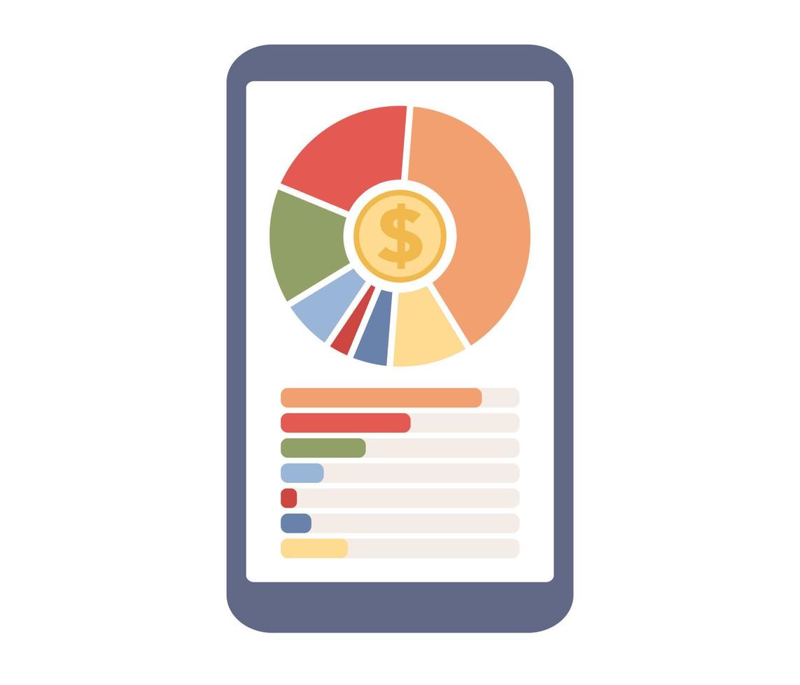 begroting beheer icoon. planning persoonlijk begroting en familie begroting in smartphone app. persoonlijk financieel controle. contant geld stromen. vector vlak illustratie