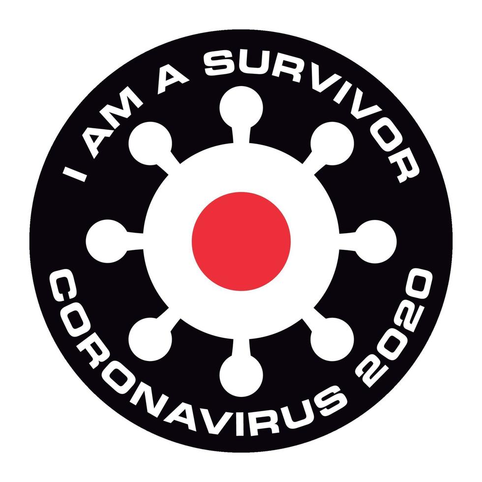 ik ben de overlevende van coronavirus 2020 japan vlag sticker vector