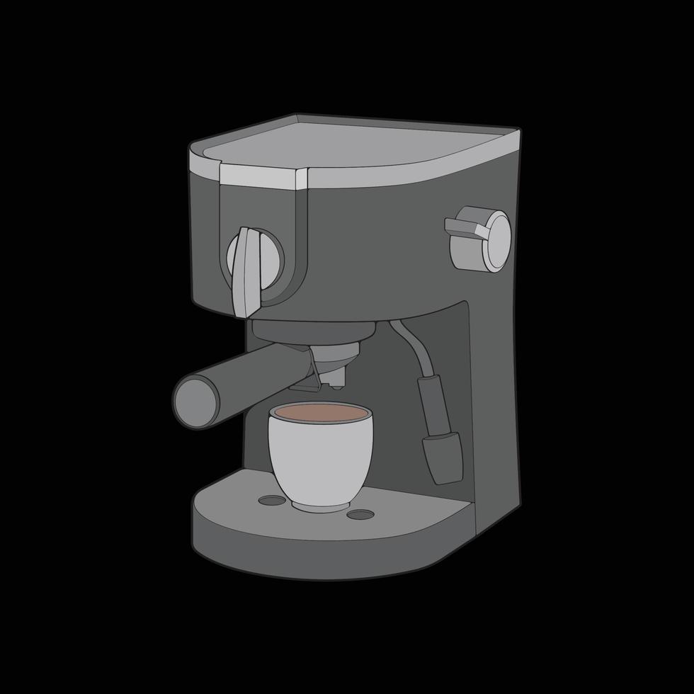 koffie maker hand- tekening vector, koffie maker getrokken in een schetsen stijl, koffie maker praktijk sjabloon schets, vector illustratie.