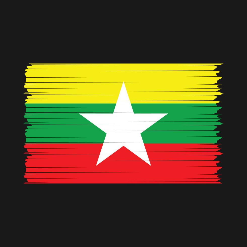 Myanmar vlag borstel vector